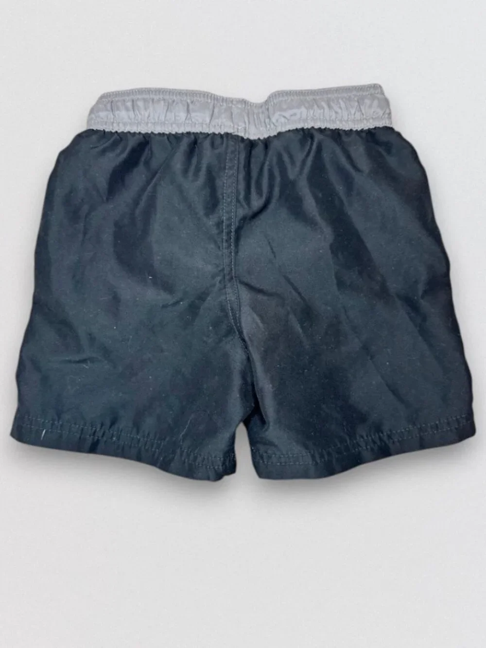 Boys Black Gray Swim Trunks Mesh Lined Drawstring Swim Shorts XS 4 5